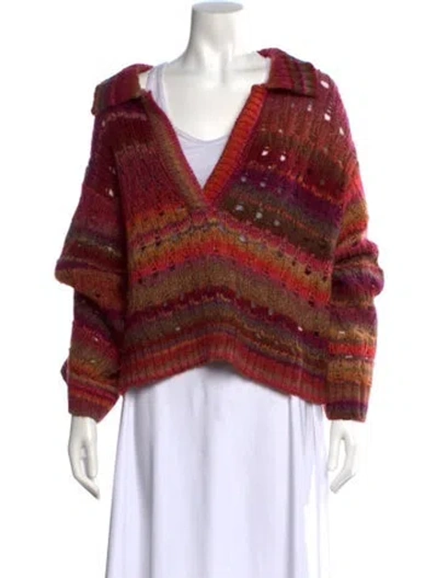 Pre-owned Simkhai Striped V-neck Sweater