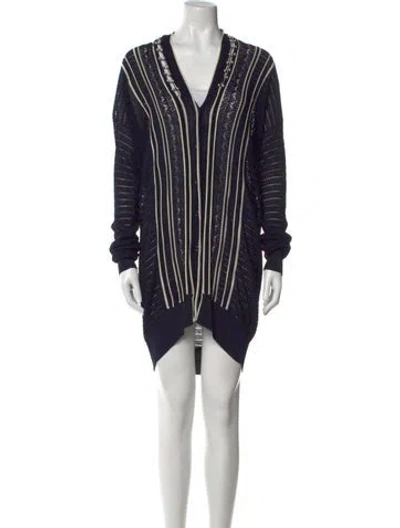 Pre-owned Simkhai Striped V-neck Sweater In Blue