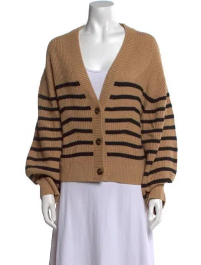 Pre-owned Simkhai Striped V-neck Sweater In Brown