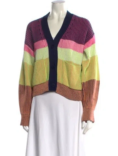 Pre-owned Simkhai Striped V-neck Sweater In Multi