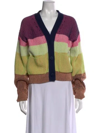 Pre-owned Simkhai Striped V-neck Sweater In Multi