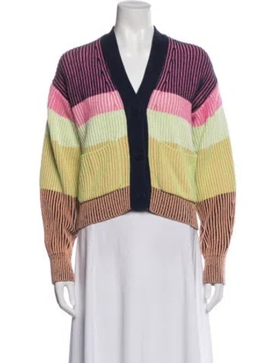 Pre-owned Simkhai Striped V-neck Sweater In Multi
