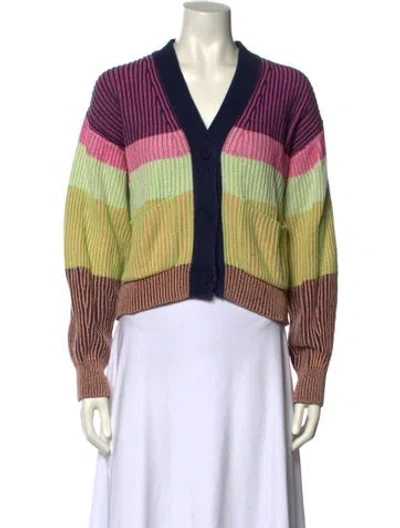 Pre-owned Simkhai Striped V-neck Sweater In Pink