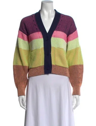 Pre-owned Simkhai Striped V-neck Sweater In Pink