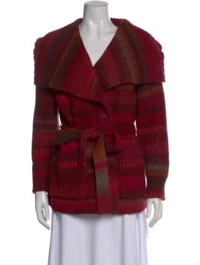 Pre-owned Simkhai Striped V-neck Sweater In Red