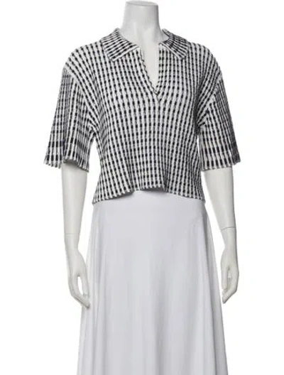 Pre-owned Simkhai Striped V-neck Top In Blue