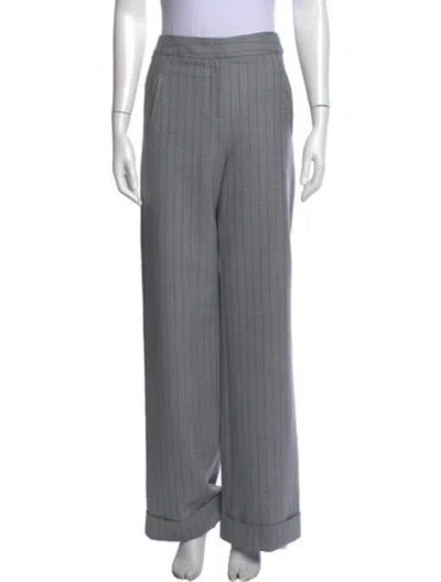 Pre-owned Simkhai Striped Wide Leg Pants In Grey