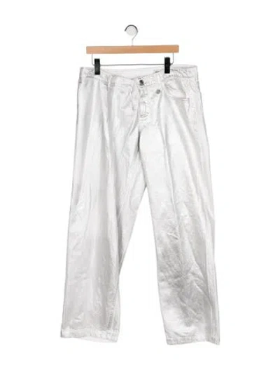 Pre-owned Simkhai Striped Wide Leg Pants In Silver