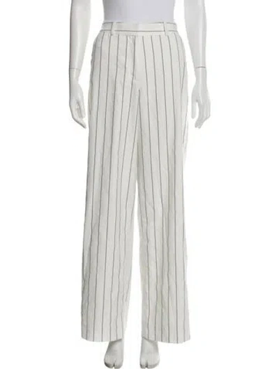 Pre-owned Simkhai Striped Wide Leg Pants In White