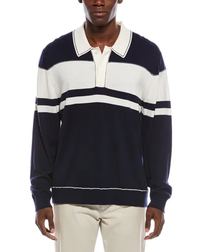 Simkhai Striped Wool Polo Shirt In Black