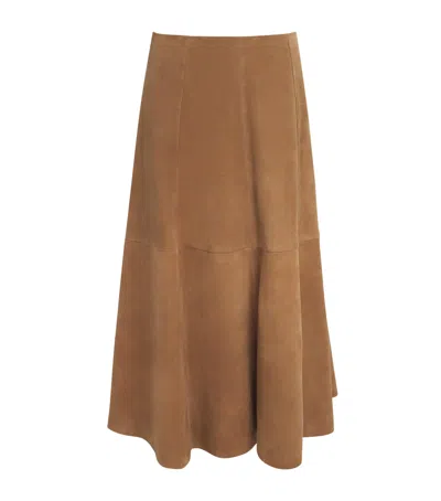 Simkhai Suede Bonnie Midi Skirt In Brown