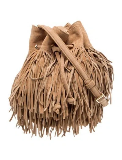 Pre-owned Simkhai Suede Bucket Bag In Neutrals