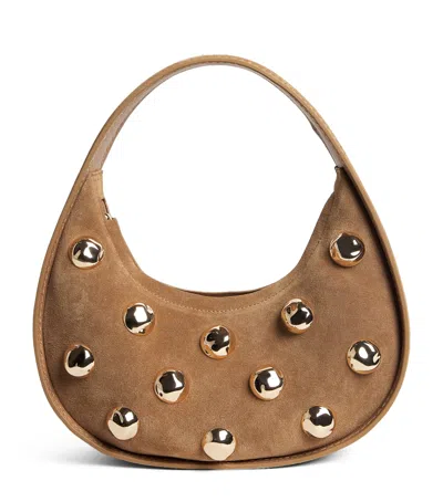 Simkhai Suede Embellished Finn Shoulder Bag In Brown