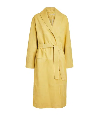 Simkhai Suede Enola Trench Coat In Yellow