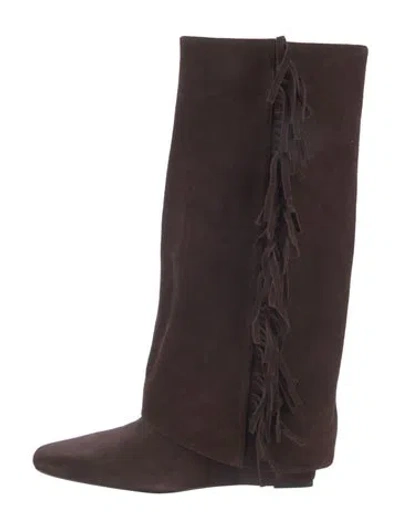 Pre-owned Simkhai Suede Slouch Boots In Brown