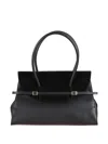 Simkhai River Small Suede-trimmed Leather Tote In Black