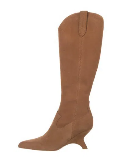 Pre-owned Simkhai Suede Western Boots In Brown