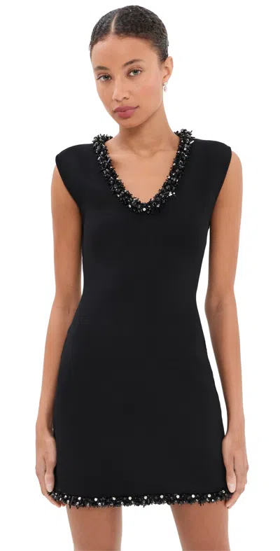 Simkhai Reux Bead-embellished Crepe Mini Dress In Black