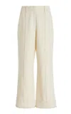 Simkhai Sully Cropped Crepe Wide-leg Pants In White