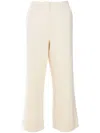Simkhai Sully Cropped Crepe Wide-leg Pants In White