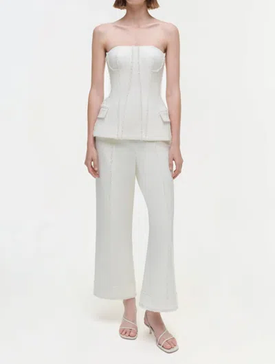 Simkhai Sully Wide Leg Cropped Pant In White