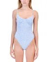 Simkhai Suni One Piece Swimsuit In Blue Hydrangea Gingham