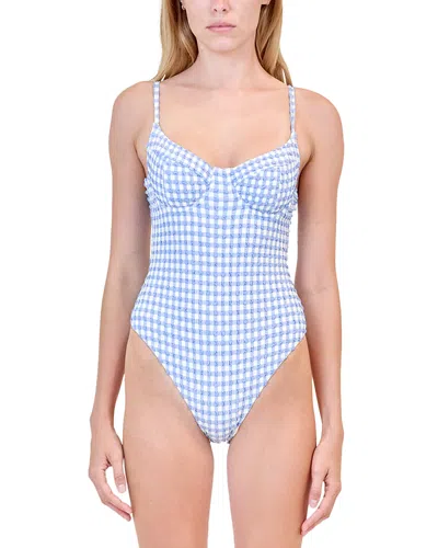 Simkhai Suni One Piece Swimsuit In Blue Hydrangea Gingham