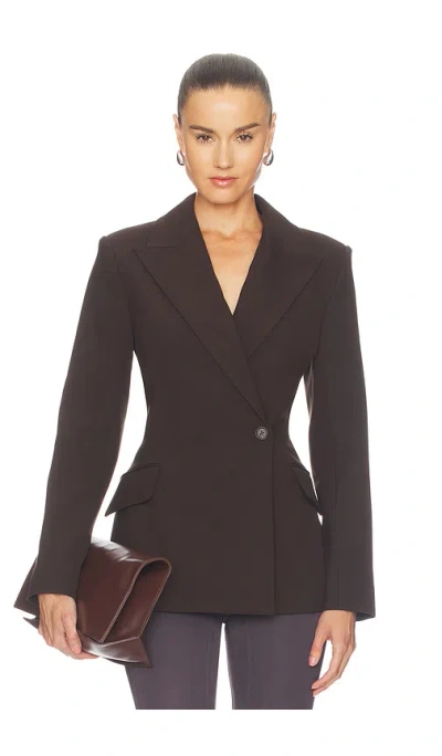 Simkhai Surabhi Hourglass Blazer In Chocolate