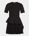 Simkhai Kenny Short Sleeve Bubble Mini Dress Black In Black