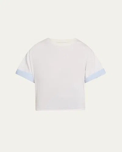 Simkhai Sutton Short-sleeve Combo Top In White