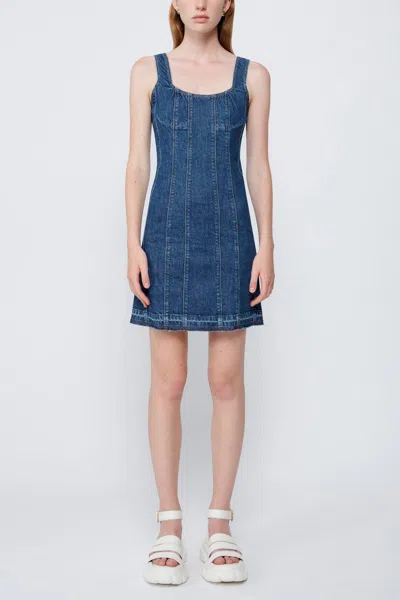 Simkhai Suzette Sleeveless Mini Dress In Coronado In Mid Denim