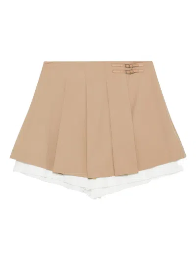 Simkhai Suzie Pleated Skorts In Brown