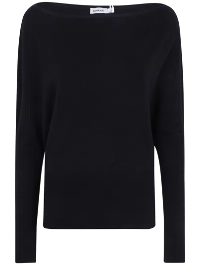 Simkhai Sweater Draped Off Shoulder "lavina" In Black