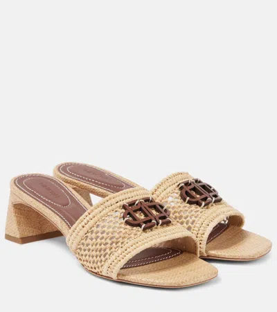 Simkhai Sydney Raffia Mules In Neutrals