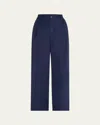 Simkhai Sydnie Pleated Satin Pants In Midnight