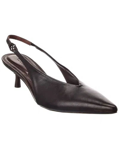 Simkhai Sylvie Distressed Leather Slingback Sandal In Purple