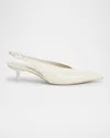 Simkhai Sylvie Leather Kitten Ballerina Pumps In Sand