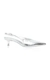 Simkhai Sylvie Metallic Leather Slingback Pumps In Silver