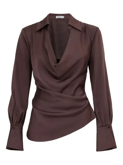 Simkhai Symone Satin Top In Brown