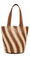 Simkhai Talia Raffia-leather Bucket Bag In Brown