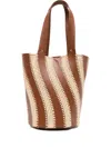 Simkhai Talia Raffia-leather Bucket Bag In Brown