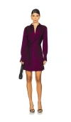 Shop Simkhai Talit Draped Front Mini Dress In Acai