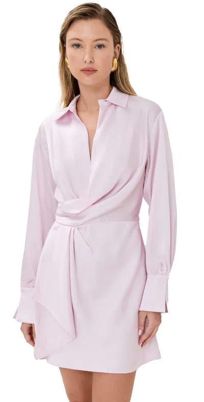 Simkhai Talit Draped Front Mini Dress Ballet Pink In 粉色