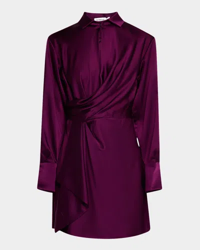 Simkhai Talit Draped Satin Mini Dress In Acai