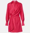 Simkhai Talit Draped Satin Wrap Dress In Red