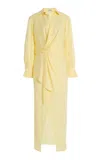 Simkhai Talita Draped Satin Midi Dress