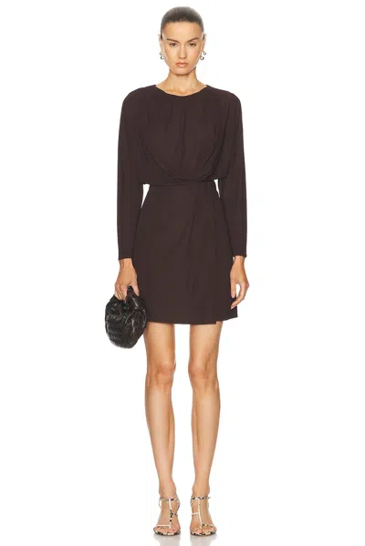 Simkhai Tasha Draped Mini Dress In Espresso