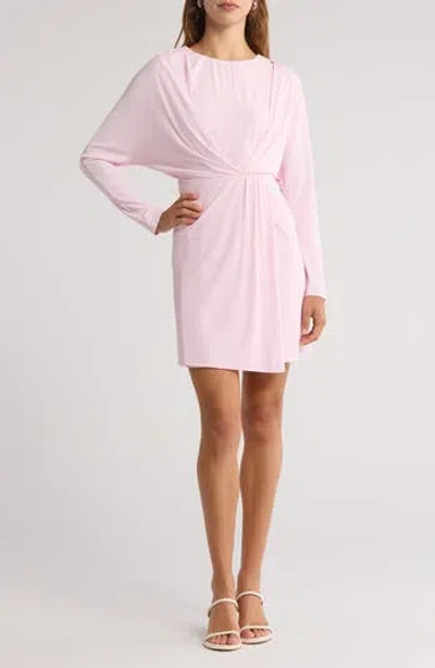 Simkhai Tasha Long Sleeve Draped Minidress In Pink