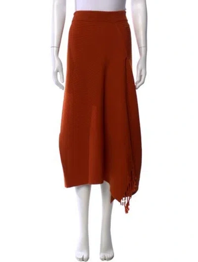 Pre-owned Simkhai Tassel Accents Midi Length Skirt In Orange