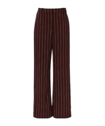 Simkhai Tavar Pinstripe Wide-leg Pants In Burgundy